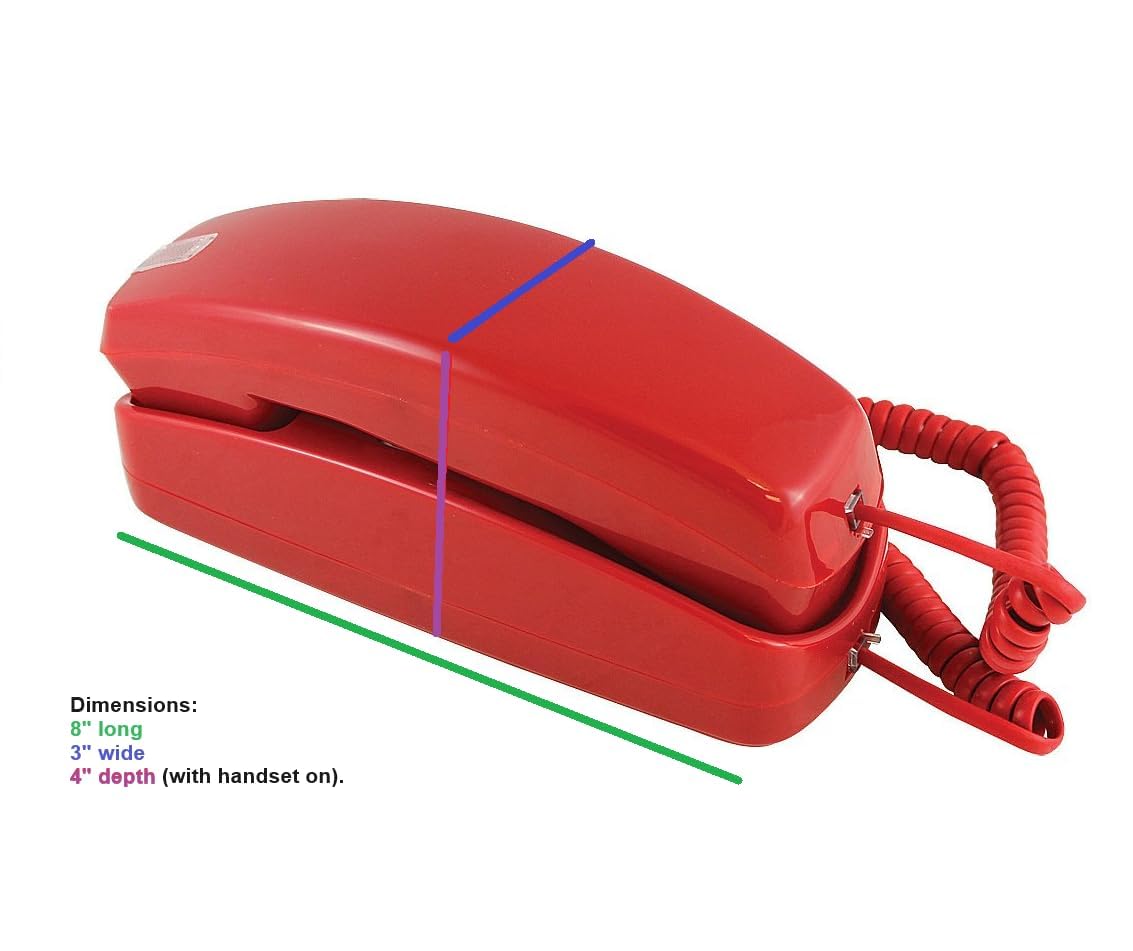 Trim-Style Emergency (Off-Hook Hotline Dialer) Wall/Desk Phone - Red