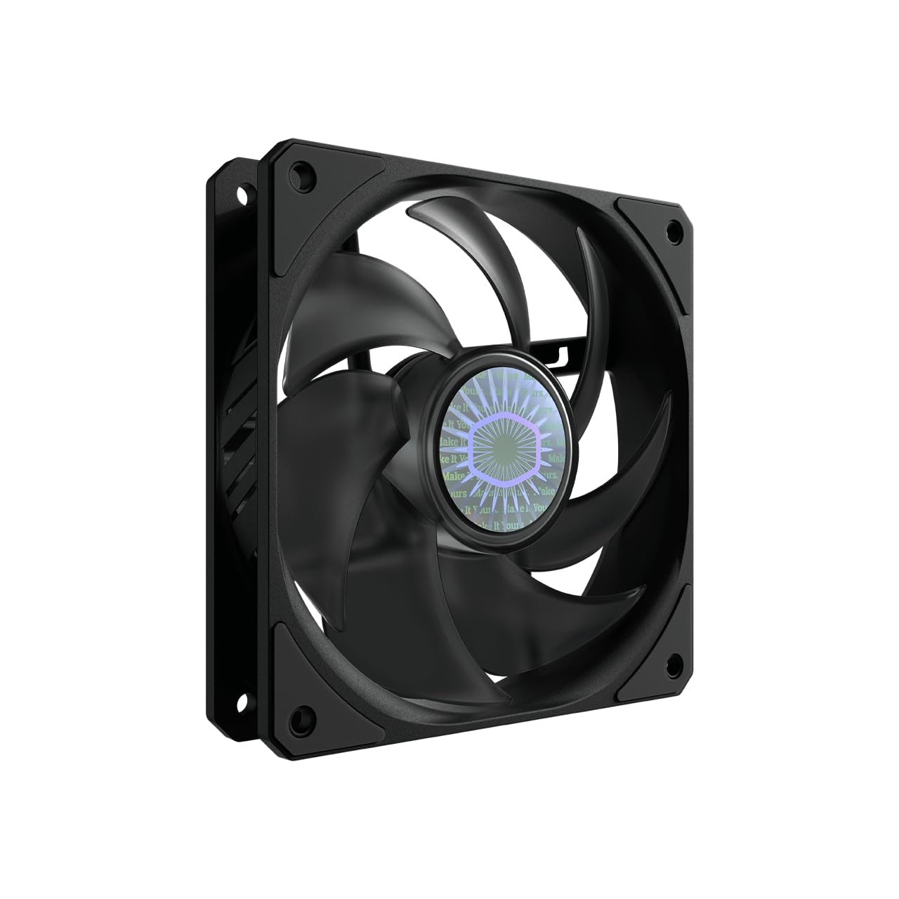 Cooler Master SickleFlow 120 V2 All-Black Square Frame Fan, Air Balance Curve Blade, Sealed Bearing, 120mm PWM Control for Computer Case & Liquid