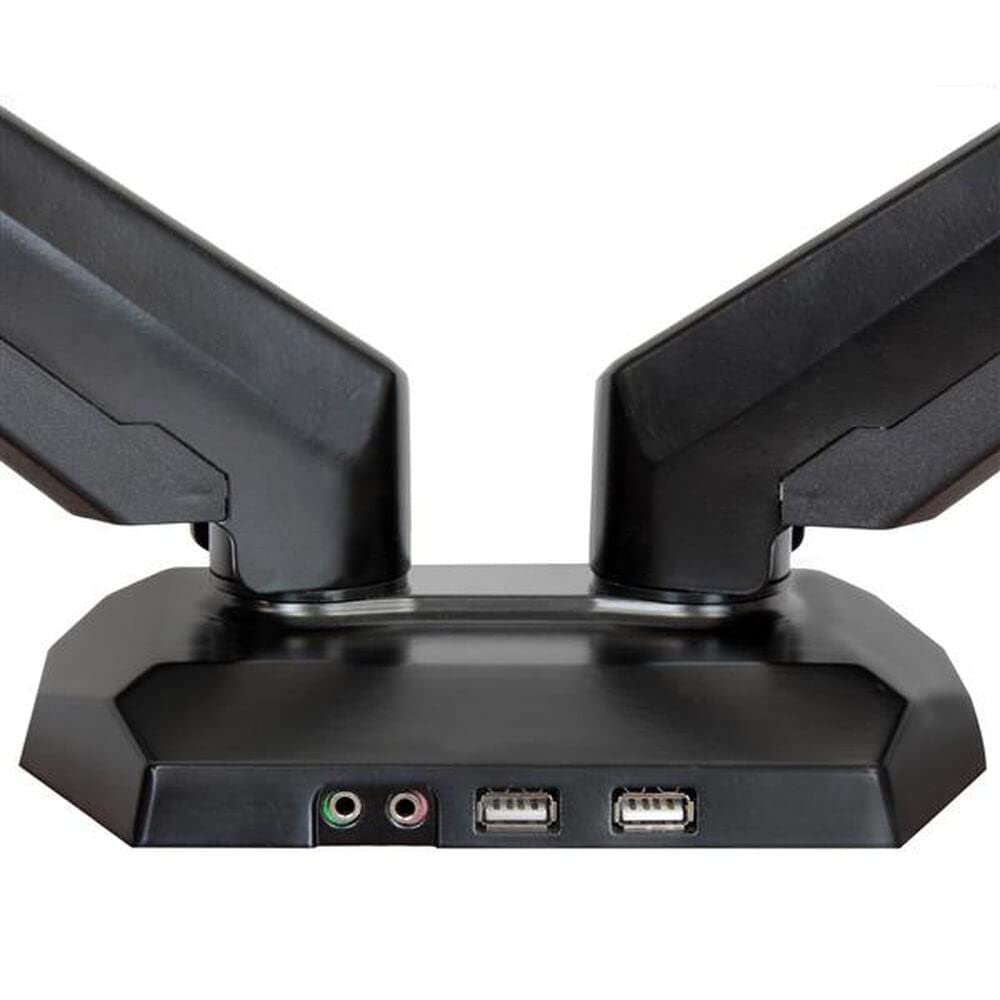 StarTech.com Desk Mount Dual Monitor Arm with USB/Audio, Desk Clamp Ergonomic VESA Mount for up to 32" (17.6lb/8kg) Displays