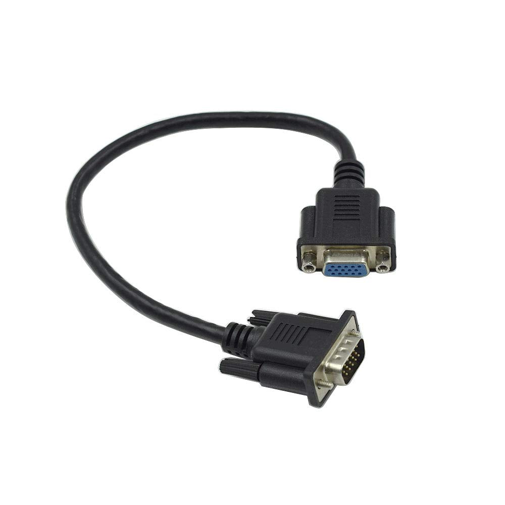 Hxchen 30cm/1ft 15Pin VGA Extension Cable, Male to Female Cable