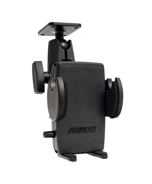 ARKON Mounts Drill-Base Mega Grip Phone Mount | Universal Phone Fit | 360° Adjustable Angle | Flat Surface AMPS Mounting | Compatible with iPhone