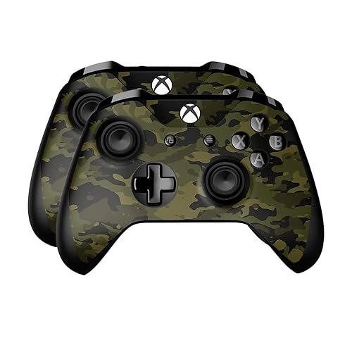 Skin Compatible with Microsoft Xbox One Controller (2 Pack) - Green Camouflage - Premium 3M Vinyl Protective Wrap Decal Cover - Easy to Apply |