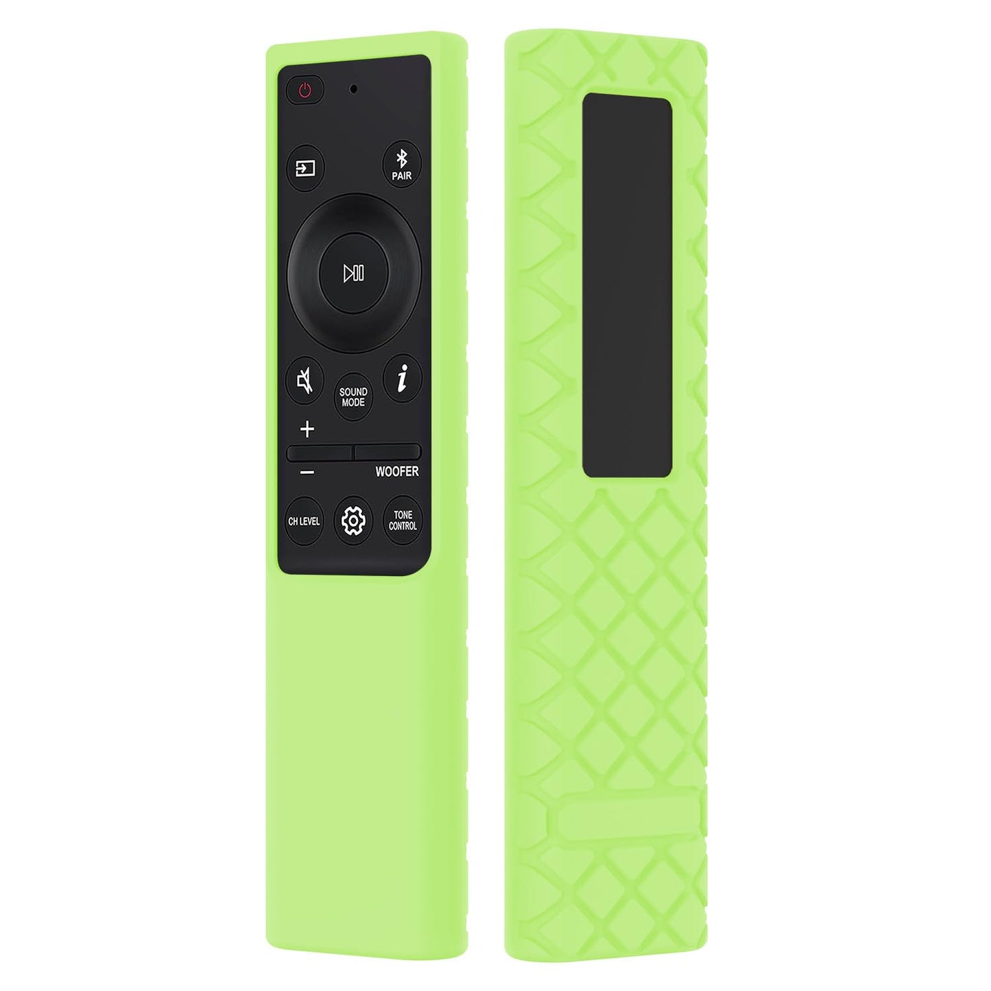 JCMOYUTY AH81-15047A Remote Cover for Samsung Soundbar HW-Q60C HW-B650 HW-C450 HW-Q60B AH81-15439A Q990C Remote Case Silicone Protector Green Glow in