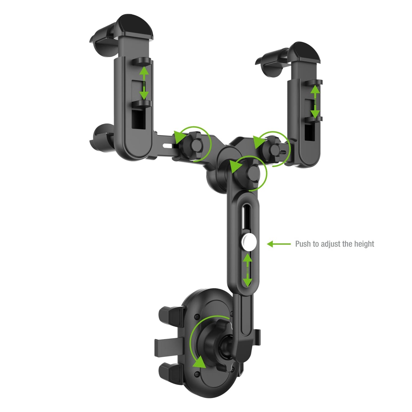 Cellet Car Rear-View Mirror Mount with 360-Degree Rotating Cradle and Adjustable Brackets Compatible with Apple iPhones, Samsung Galaxy Smartphones