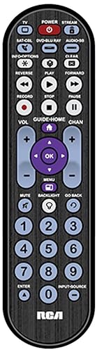 RCA 5 Device Big Button Universal Remote Control with Streaming