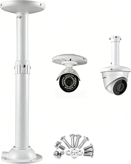 Coolotic 11.8"-23.6" I-Shapped Telescopic Adjustable Camera Mount Bracket, Heavy Duty Metal Wall Ceiling Mount for Dome CCTV Security Cameras