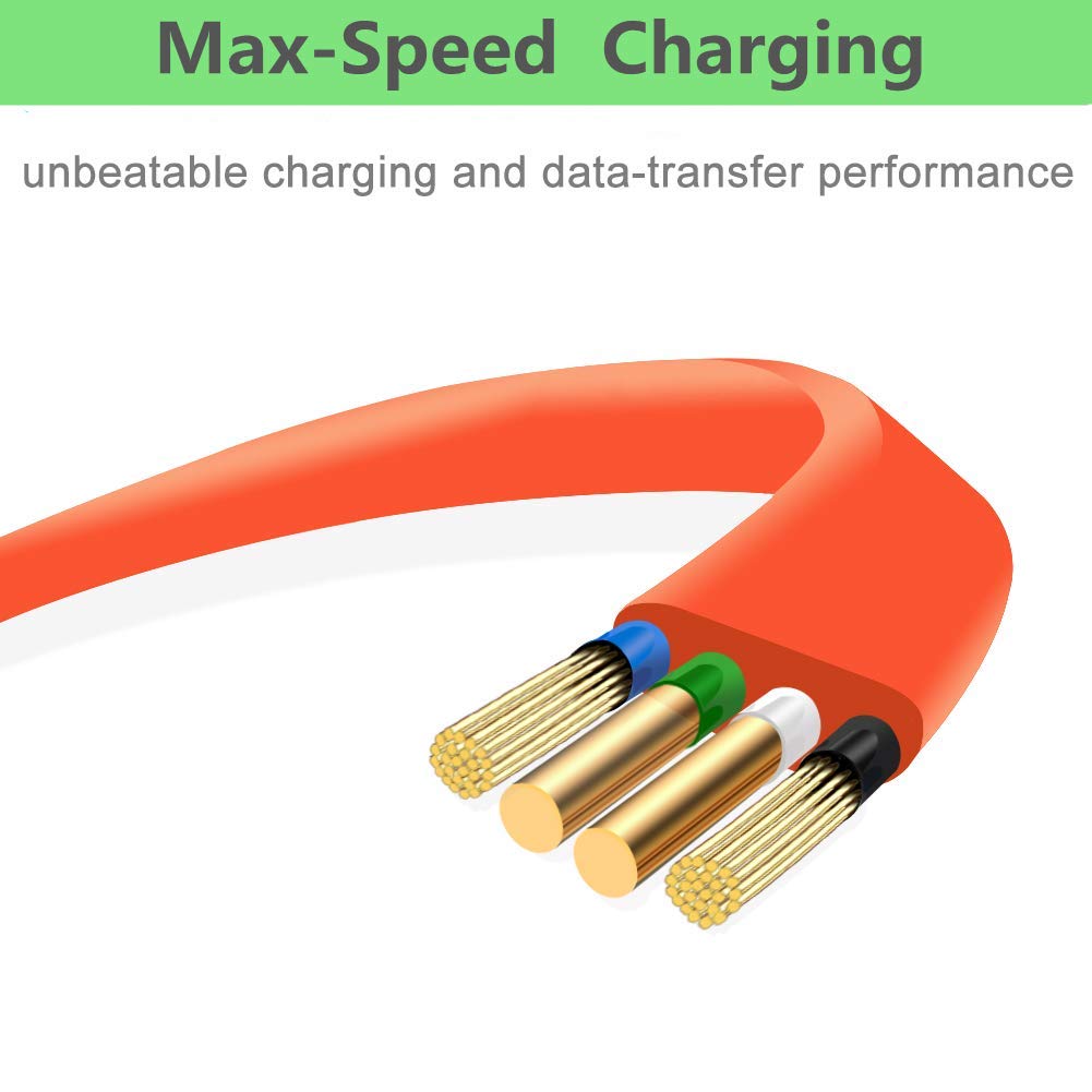 Saipomor Flip4 Replacement Cable Micro USB Fast Charger Flat Cord Compatible with JBL Flip4 Flip3 Clip3 Charge2+ Charge3 Pulse3 Bluetooth Speaker