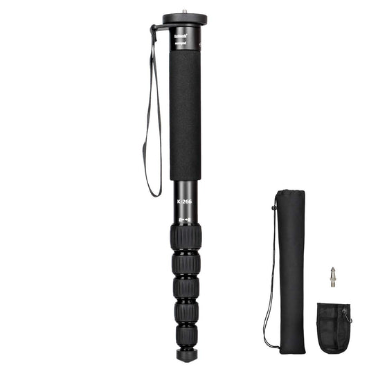 Koolehaoda 6-Section Monopod Compact Portable Photography Aluminum Alloy Unipod Stick (K-266 Black)