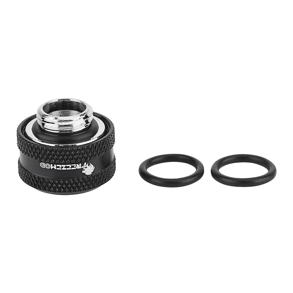 PC Water Cooling Brass Tube Fitting Water Cooling Compression Fitting Suitable for 16mm Outer Diameter Tube(4pcs Black)
