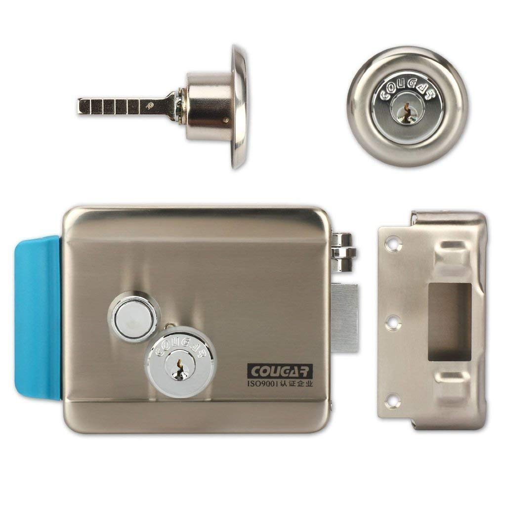[Upgrade Version] AMOCAM Electric Electronic Door Lock 6pcs Computerized Doted Keys DC 12V Stainless Steel E-lock Support Wooden Glass Metal Door
