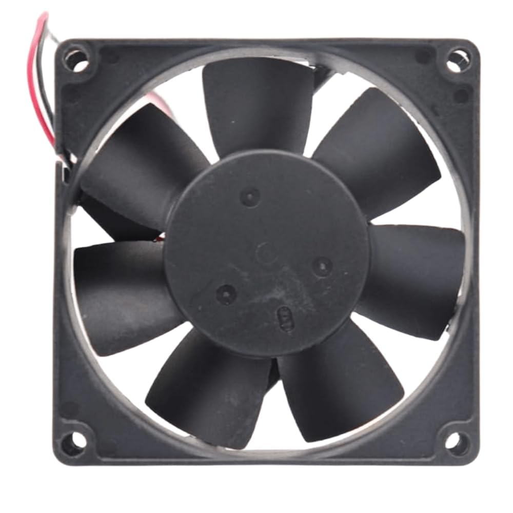 D80BH-12 12V 0.30A 80MM Fan - 8CM 8025 2-Wire Cooling Fan, Black