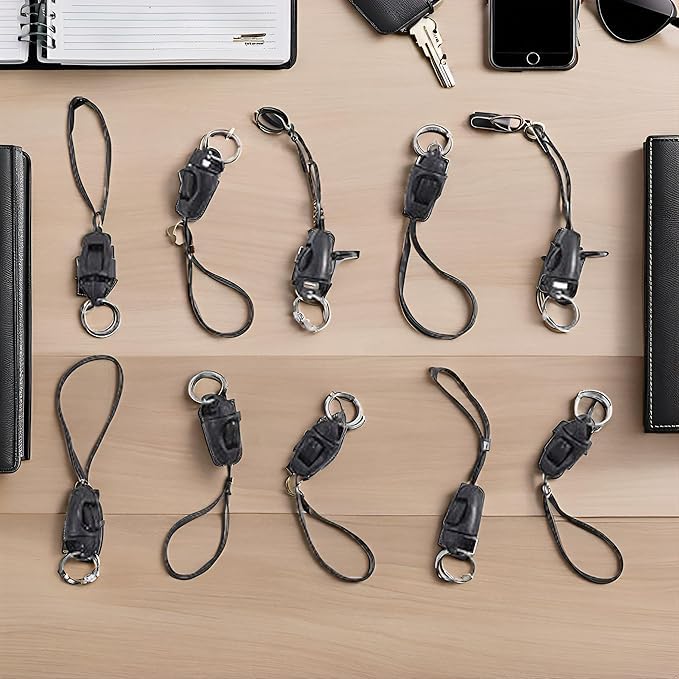 aoukoslt 10Pcs Black Detachable Buckle Mobile Phone Accessories Pendant Buckle Small Sling Anti-Lost Lanyard Cords Hanging Head Keychains Hooks