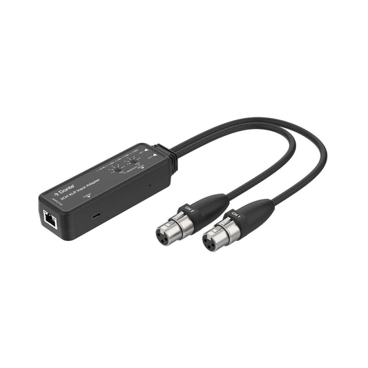 J-Tech Digital 2-Channel XLR to Dante Audio Input Adapter, Balanced/Unbalanced Analog to Digital Audio Converter Adapter, PoE & USB-C Power