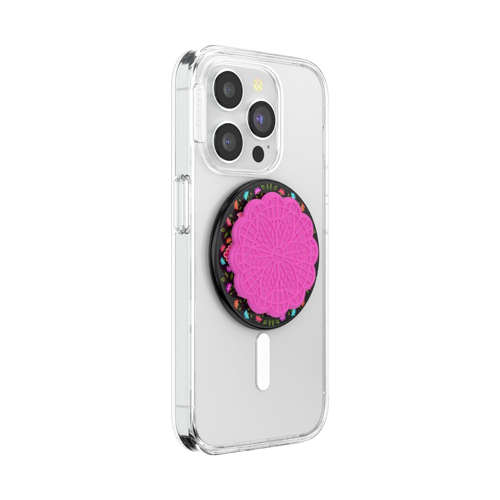 PopSockets Phone Grip for MagSafe, Magnetic Holder, Phone Stand, Hot Pink - Papel picado