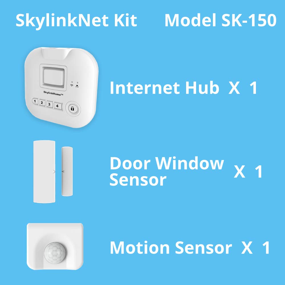SKYLINK SK-150 Basic Starter Kit Connected Wireless Alarm Security Home Automation System, iOS iPhone Android Smartphone, Echo Alexa and IFTTT