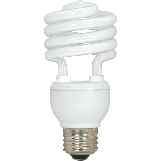 Satco S6271 18W T2 Ultra Mini Spiral Compact Fluorescent (CFL) Light Bulb, 18T2, White, 3 Count