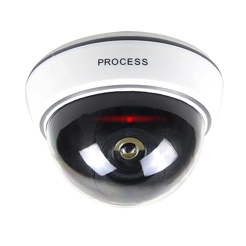 Dummy Surveillance Camera Fake Security Camera with Simulated IR Flashing Red Lights