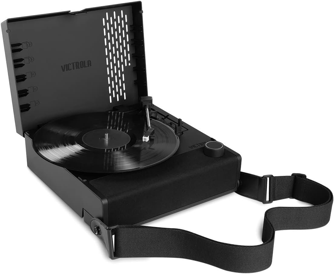 Victrola Revolution GO - Portable Vinyl Record Player, Battery-Powered Bluetooth Turntable, 12 Hour Battery Life, 3 Speed Belt-Driven Record Player