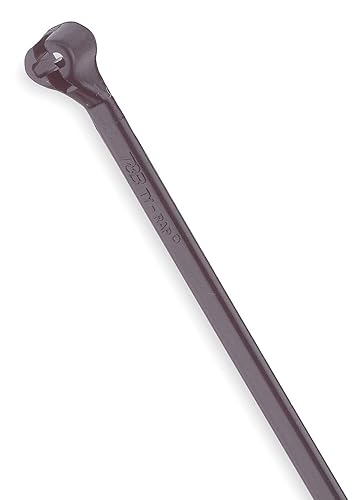 Thomas & Betts Ty-Rap TY523MX Cable Tie with Stainless Steel Locking Device, 4", 18 lb., Nylon, 6.6 Weather Resistant, Black (Pack of 100)