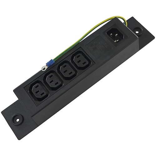 Conntek Server 10A 250V IEC Power Strip C14 Inlet to IEC 320 Sheet F Outlets 4 with Grounding Wire Out
