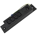 Conntek Server 10A 250V IEC Power Strip C14 Inlet to IEC 320 Sheet F Outlets 4 with Grounding Wire Out