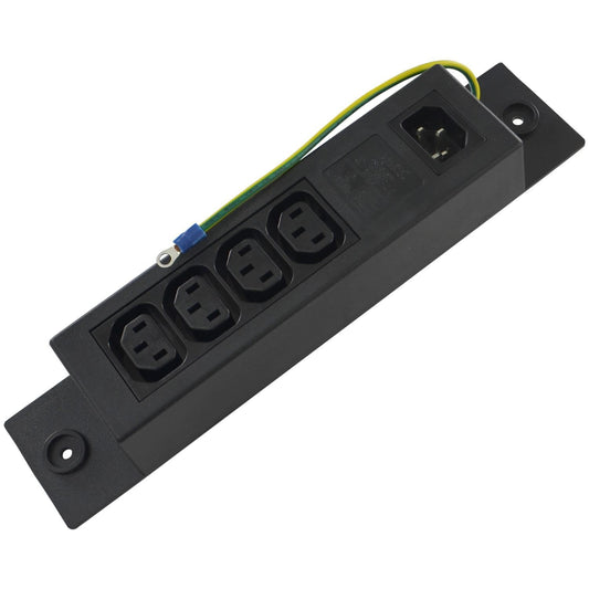 Conntek Server 10A 250V IEC Power Strip C14 Inlet to IEC 320 Sheet F Outlets 4 with Grounding Wire Out