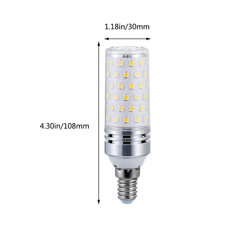 15W Candelabra LED Bulbs, 150W Equivalent, E12 Base, 1500LM 4000K Natural White, Non-Dimmable, 360° Beam Angle - 3 Pack