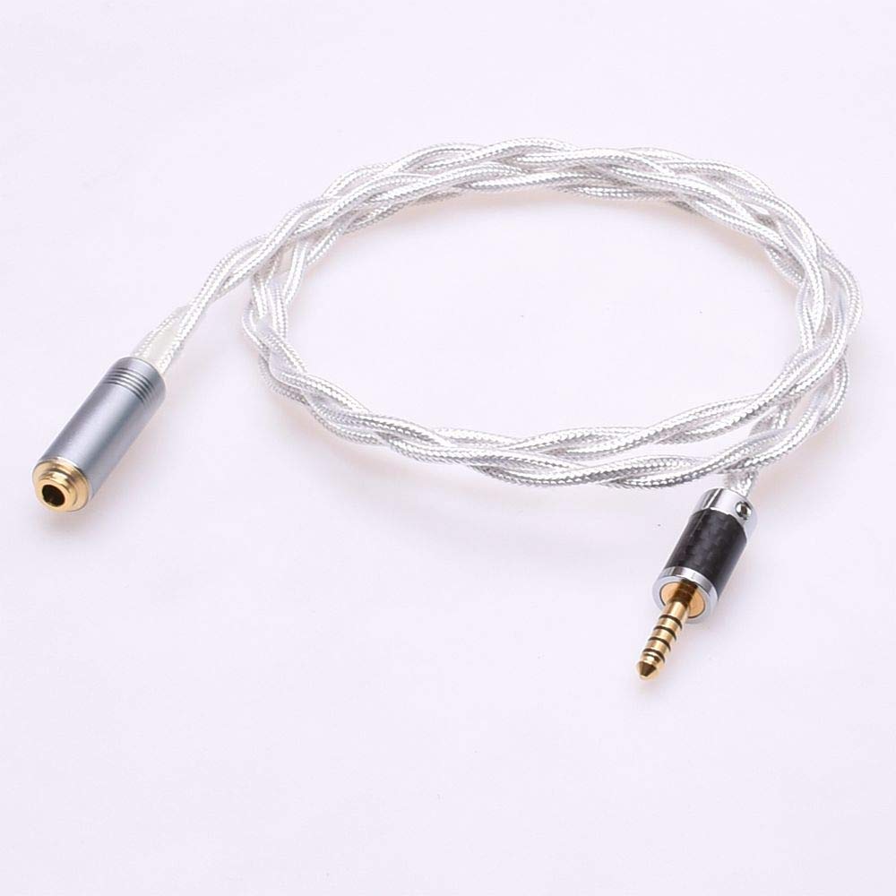 GAGACOCC 4.4MM Male to 4.4MM Female Balanced Crystal Clear Silver Plated Shield Audio Adapter Upgrade Headphone Extension Cable for Sony NW-WM1Z 1A…