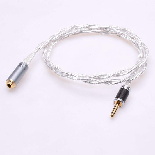 GAGACOCC 4.4MM Male to 4.4MM Female Balanced Crystal Clear Silver Plated Shield Audio Adapter Upgrade Headphone Extension Cable for Sony NW-WM1Z 1A…