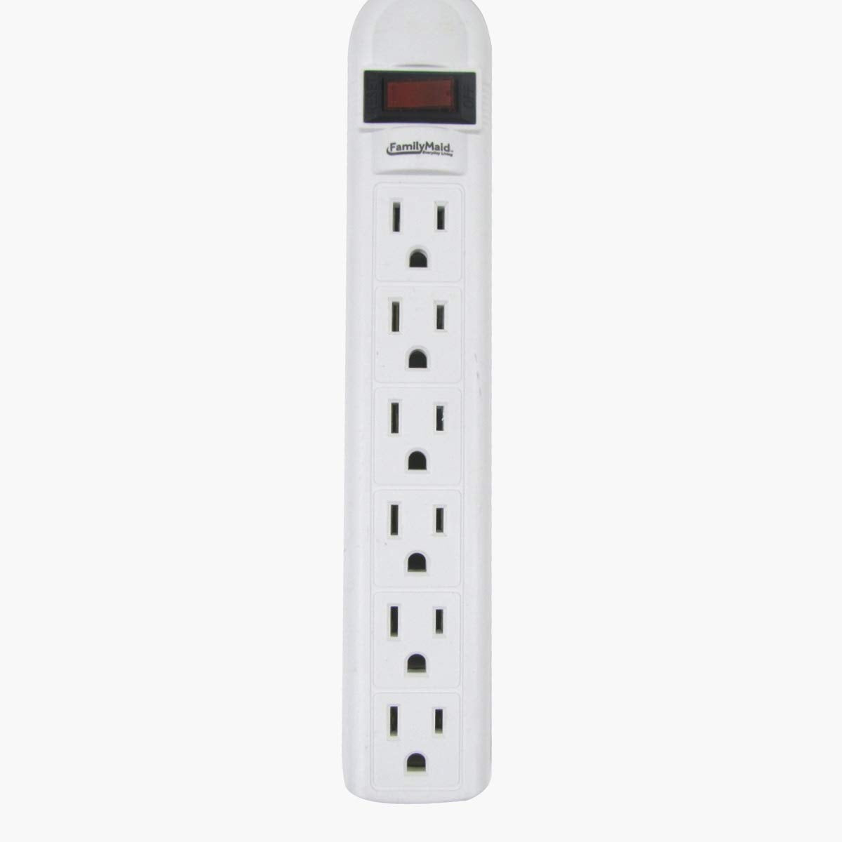 Treasure Gurus Computer Surge Protector Electronics Power Strip Multi 6 Outlet White Electrical Plug Extension Cord