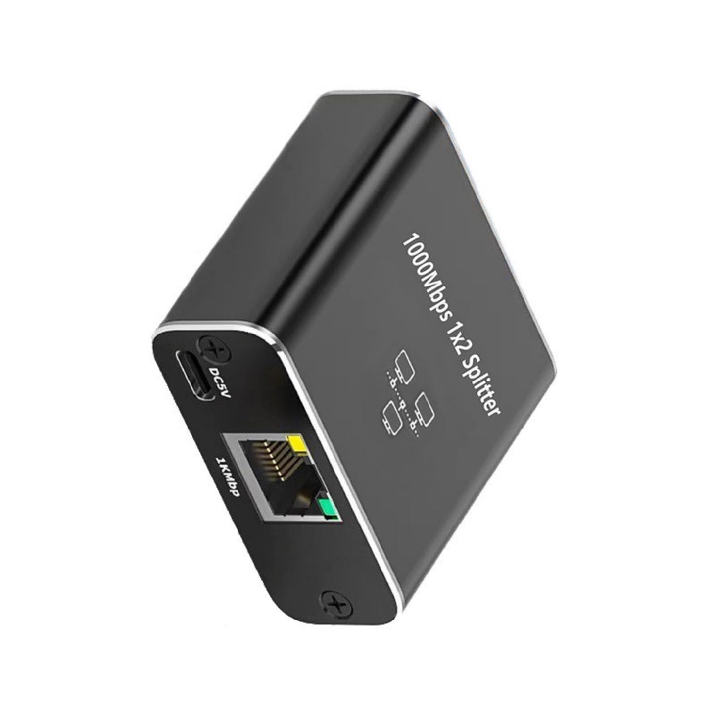 AOOOWER Splitter 1 to 2 3 4 1000Mbps Ethernet Splitter with Type C Power Cable Gigabit Switches for Computer, Hubs, Routers