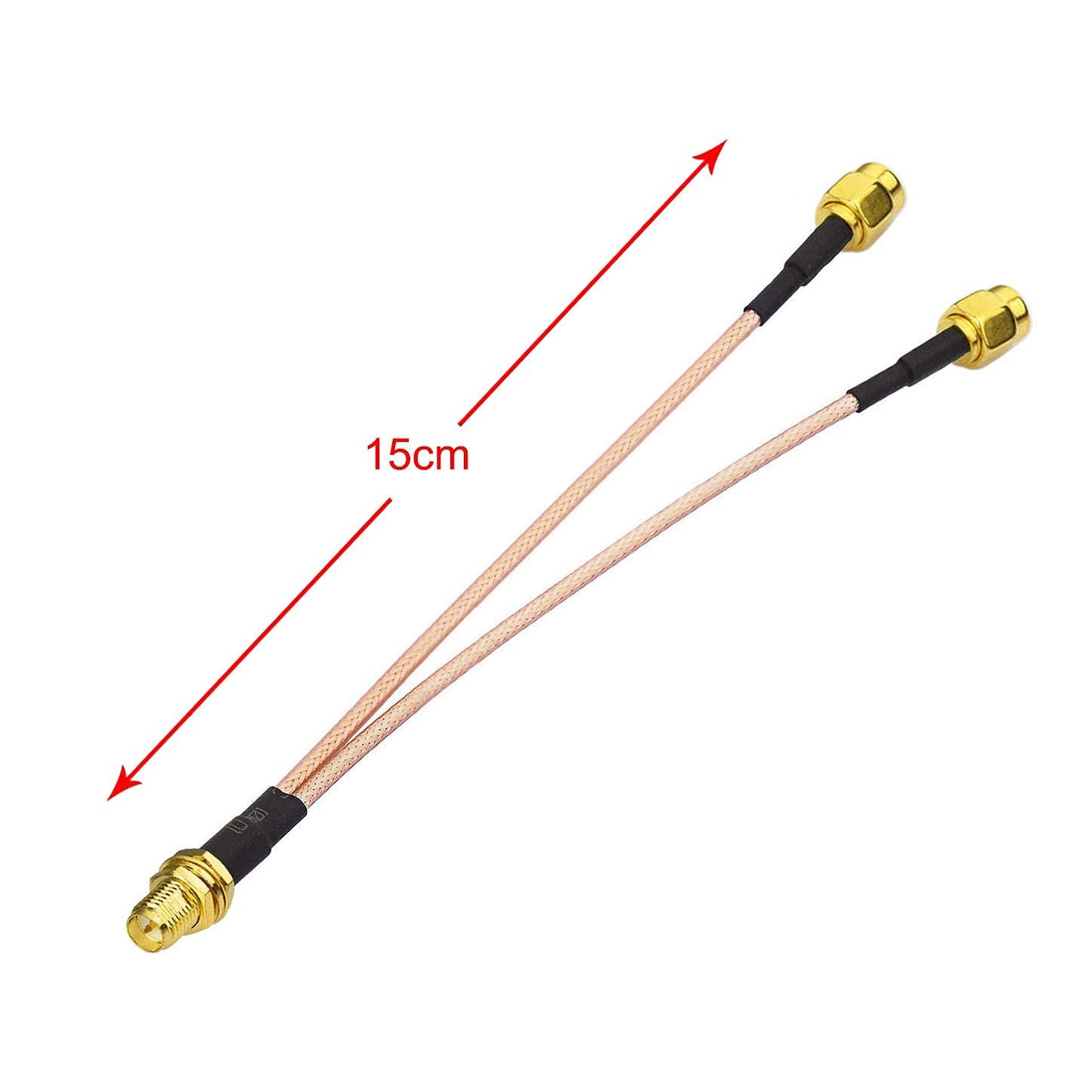 Bingfu RP-SMA Female Bulkhead Mount to Dual RP-SMA Male WiFi Antenna Adapter Splitter Cable 15cm 6 inch for WiFi Router Hotspot Wireless Mini PCI
