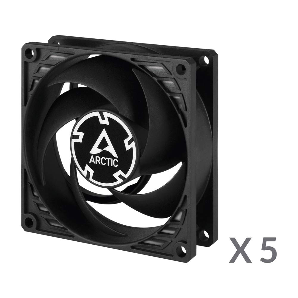 ARCTIC P8 PWM PST (5 Pack) - PC Fans, 80mm Case Fan with PWM Sharing Technology (PST), Pressure-optimised, Quiet Motor, Computer, Fan Speed: 200-3000