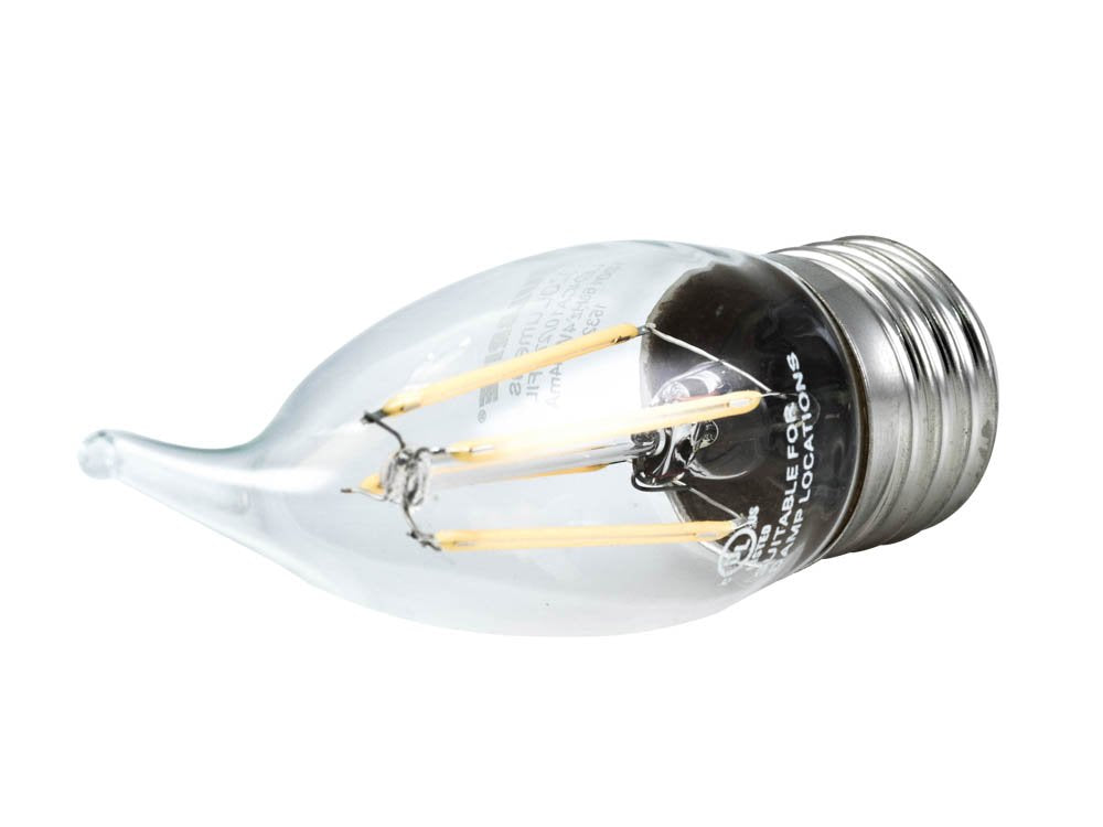 Bulbrite 776560 LED4CA10/27K/FIL 4W LED CA10 Flame-Tip Chandelier Bulb, Warm White