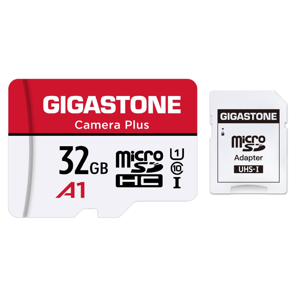 GIGASTONE Micro SD Card 32GB, Camera Plus, MicroSDHC Memory Card for Wyze Cam, Security Camera, Roku, Full HD Video Recording, UHS-I U1 A1 Class 10