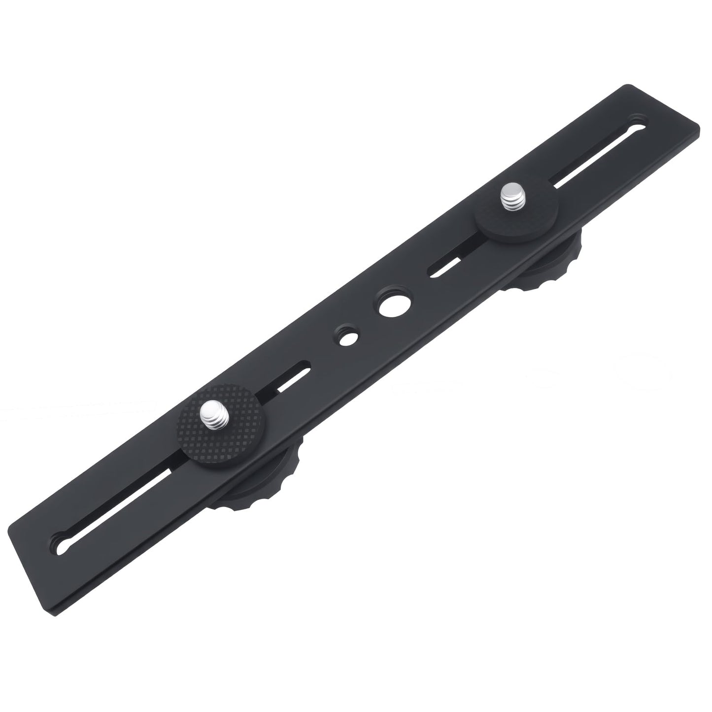 SYCZIOHU Dual Camera Flash Mount Bracket 20CM Tripod Mount Extension Bar with 1/4'' Screw Hot Shoe Mount for Fill Light and SLR Camera (Black)