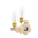 Replacement Swivel Night Light Base with Two 5W C7 Bulbs - 360° Rotating Plug to Match Outlet Orientation, Adjustable Plug-In Nightlight Module, UL