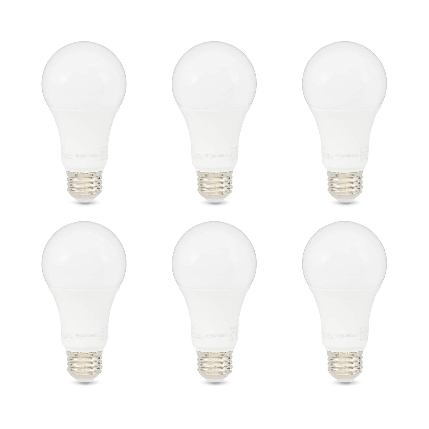 Amazon Basics A19 LED Light Bulbs, 100W Equivalent, 15W Energy Efficient, E26 Standard Base, Daylight White 5000K, Non-Dimmable, 10,000 Hour Lifetime