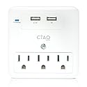 3 Outlet Extender with 1 USB-A & 1 USB-C - Multi Plug Outlet with 540 Joules Surge Protector - Multipurpose USB Outlet with 3A Fast Charging