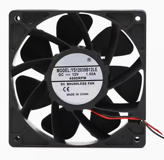 YS12038B12LE DC 12V 1.00A 4500RPM 120x120x38mm 2-Wire Cooling Fan