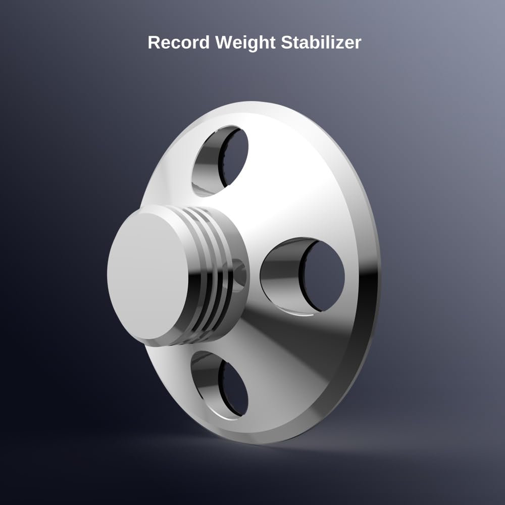 Moonsaudio Record Weight Stabilizer Aluminium Alloy Disc Stabilizer 3”x1.26” for LP Vinyl,Turntable (Silver)