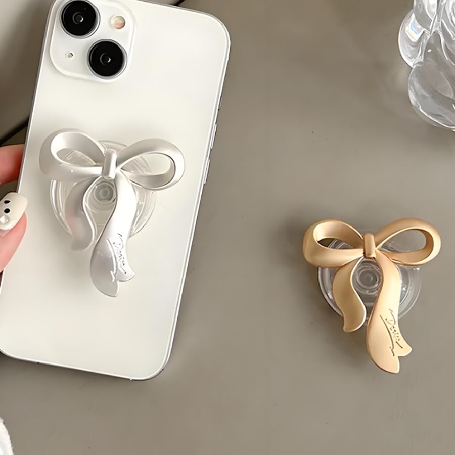 ARFUKA Universal Collapsible Phone Ring Holder Grip Bow Tie Design Mobile Phone Grip Stand Holder Compatible with Most of Phones Tablet and Case Pack