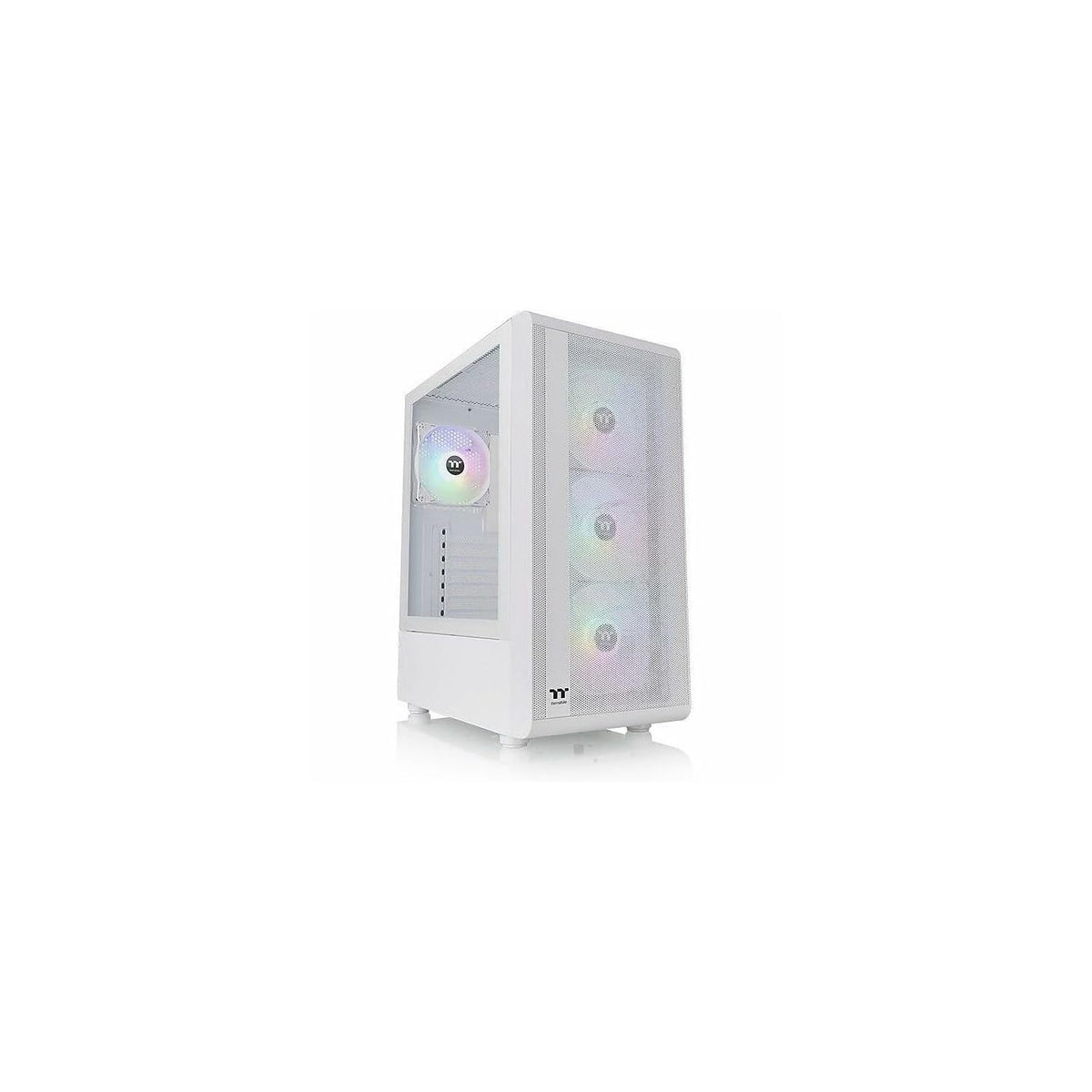 S200 Plus TG ARGB Snow Mid Tower Computer Chassis; 4 x 120mm ARGB Fans Pre-Installed; Mesh Front Panel; TG Side Window; CA-1X2-00M6WN-01; 3 Year
