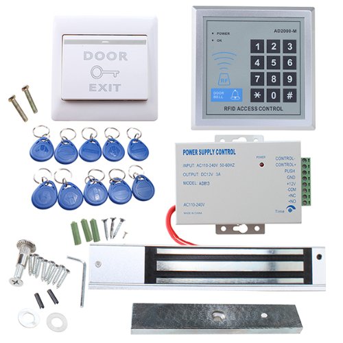 AGPTEK RFID Door Access Control System Kit, Home Security System with 280kg 620LB Electric Magnetic Lock 110-240V AC to 12v DC 3A 36w Power Supply