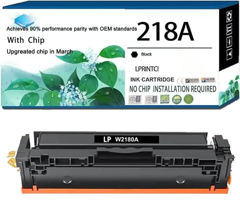 218A 218X Toner Cartridges W2180A Replacement for Color Pro MFP 3301cdw 3301fdw 3201dw 3301sdw Printer(1 Back)