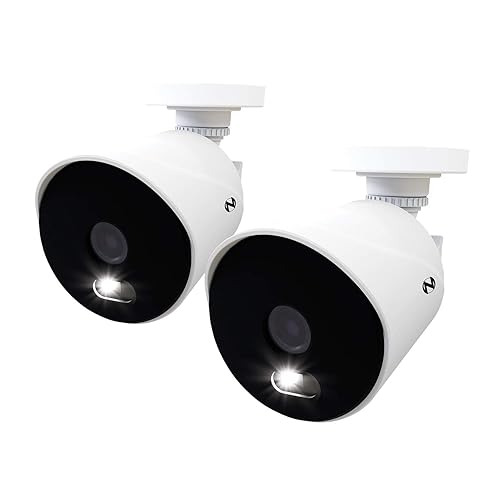 Night Owl 4K Ultra HD Wired Indoor/Outdoor Add-On Cameras with Built-in Motion-Activated Spotlights, 100 ft. of Night Vision, Wide Viewing Angle