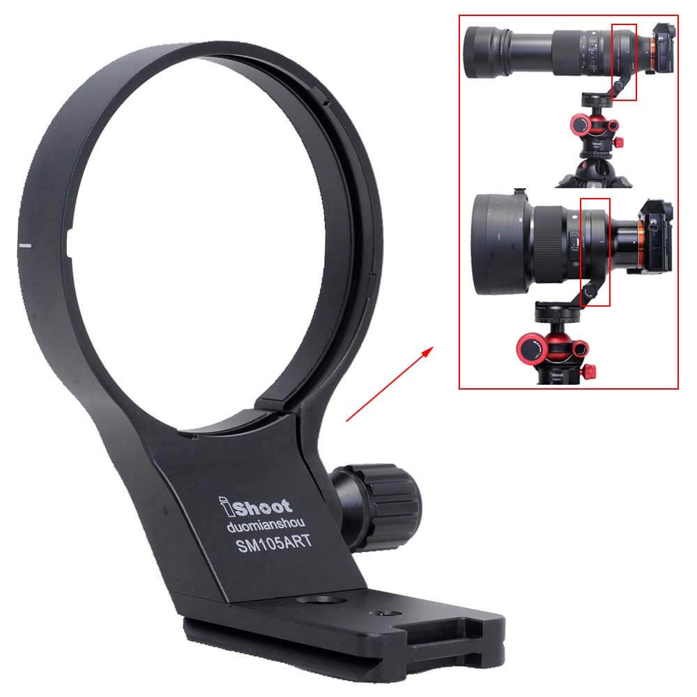 iShoot Lens Collar Tripod Mount Ring Support Holder BracketCompatible with Sigma 105mm f/1.4 DG HSM Art (EF/FX/FE/L Mount) & Sigma 100-400mm f/5-6.3