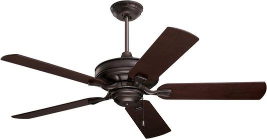kathy ireland HOME [CF452ORB] Bella Ceiling Fan with Reversible Blades | Hanging Fixture with 3 Speed Motor, Pull Chain, and Downrod | Light Kit