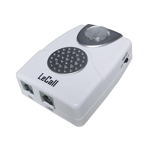 LeCall 2packs Telephone Ringer Amplifier/External Phone Ringer/Phone Ring Enhancer for Landlines, Loud Ringer with Flash Light, TA002