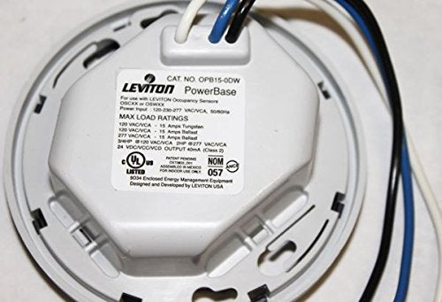 Leviton The Power Base Adapter Converter, Line Voltage Unit, With 15 Amp, 120-277V Load Capacity, OPB15-DW, White
